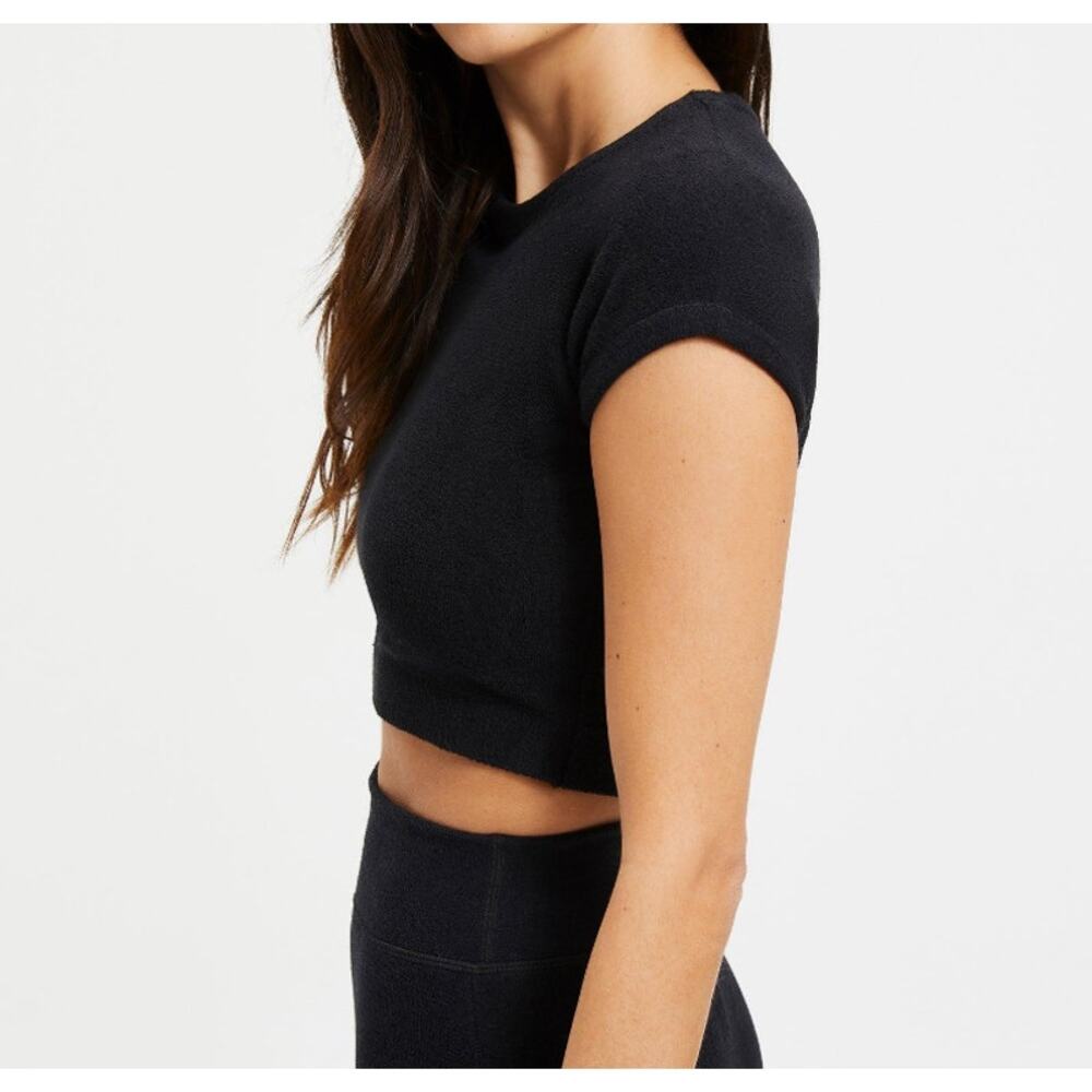 Good American Terry Crop Tee Black NEW Size Large XL - Picture 13 of 14